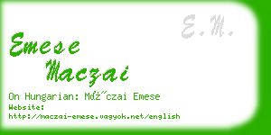 emese maczai business card